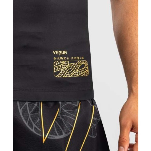 Venum Serpenti berankoviai marškinėliai rashguard, juoda/sidabrinė/auksinė