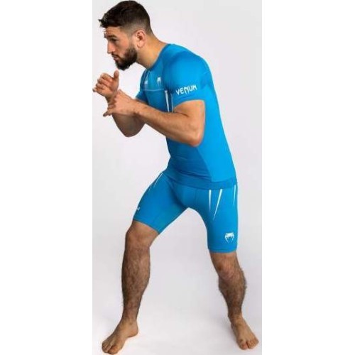Рашгард Venum x WOW FC с коротким рукавом – Pacific Blue