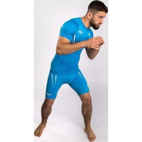 Рашгард Venum x WOW FC с коротким рукавом – Pacific Blue