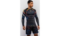 Venum x TEKKEN 8 ilgarankoviai rashguard marškinėliai Yoshimitsu, juodi/oranžiniai