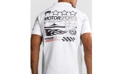 Venum Motorsport medvilninis polo marškinėliai – sniego balti