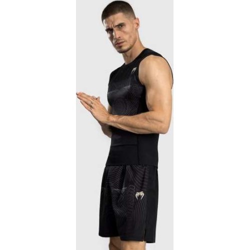 Мужской рашгард без рукавов Venum G-Fit Air, чёрный/песочный