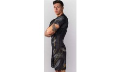 Рашгард Venum Matupa с коротким рукавом – Black/Grey/Gold