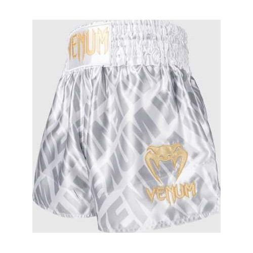 Venum Contender XT Muay Thai šortai – balti/sidabriniai
