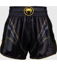 Venum Streamline Muay Thai šortai, juodi/auksiniai