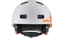 Шлем Uvex Kid 3 dirtbike, светло-серо-оранжевый