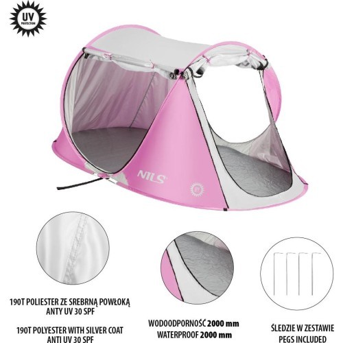 NC3043 PINK POP UP BEACH TENT NILS