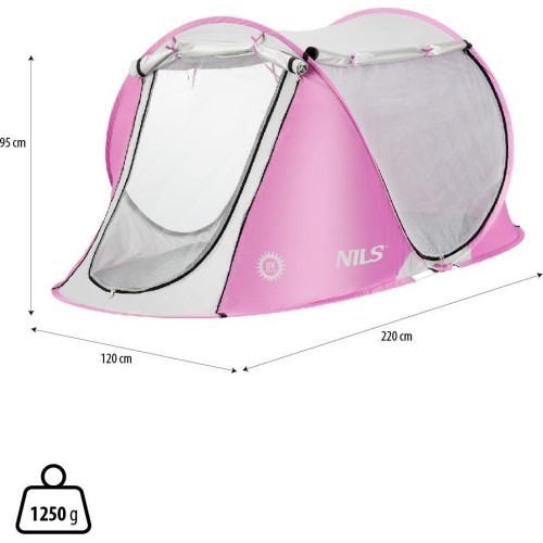 Rožinė išskleidžiama paplūdimio palapinė NC3043 NILS