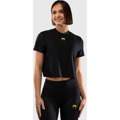 Venum Lazer Women's Dry Tech T-Shirt - Black/Yellow