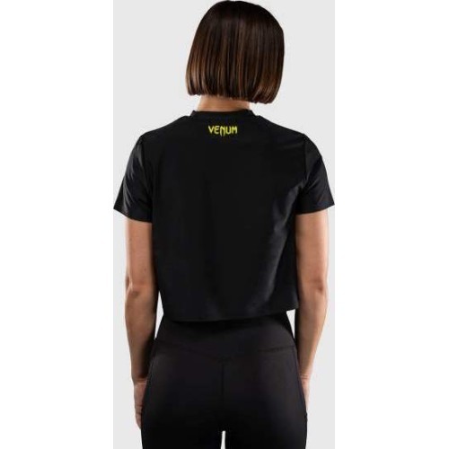 Женская футболка Venum Lazer Dry Tech, чёрная/жёлтая