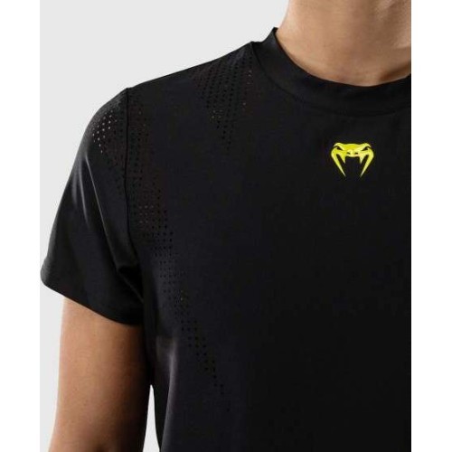 Venum Lazer Women's Dry Tech T-Shirt - Black/Yellow