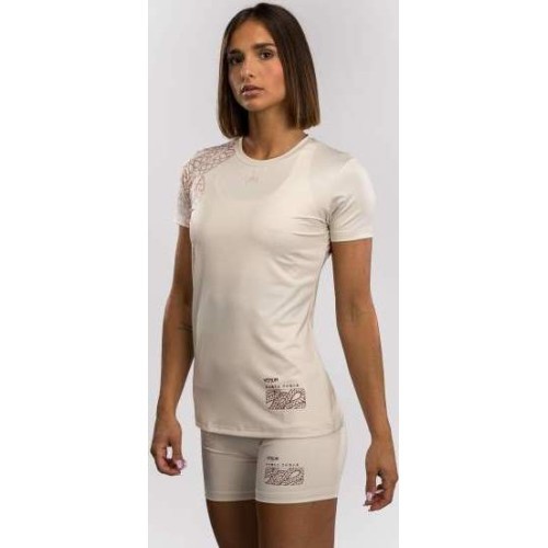 Venum Serpenti Dry-Tech moteriški marškinėliai, dramblio kaulo / bordo