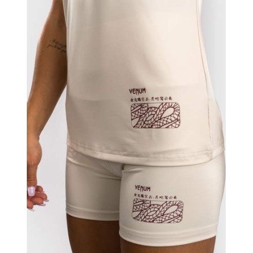 Venum Serpenti Dry-Tech moteriški marškinėliai, dramblio kaulo / bordo