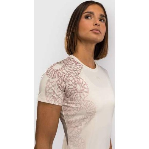 Venum Serpenti Women’s Dry-Tech T-Shirt - Ivory/Burgundy