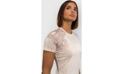 Venum Serpenti Dry-Tech moteriški marškinėliai, dramblio kaulo / bordo