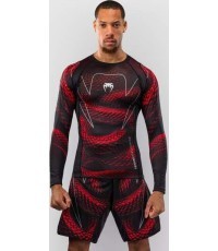 Venum Matupa ilgarankoviai marškinėliai (rashguard) – juodi/raudoni/sidabriniai