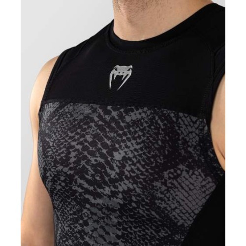 Venum G-Fit Scales Sleeveless Rashguard - Black/ Charcoal Grey