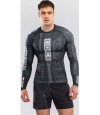 Karate Combat by Venum Long Sleeve Rashguard - Black/Grey