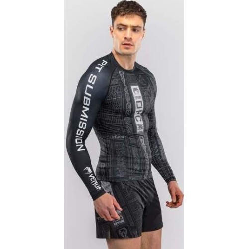 Karate Combat by Venum Long Sleeve Rashguard - Black/Grey