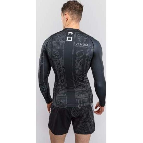 Karate Combat by Venum Long Sleeve Rashguard - Black/Grey