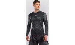 Venum Midnight Fury Long Sleeve Rashguard - Black/Grey/Silver