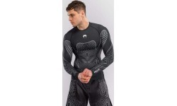Venum Midnight Fury Long Sleeve Rashguard - Black/Grey/Silver