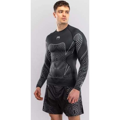 Рашгард с длинным рукавом Venum Midnight Fury – чёрный/серый/серебристый