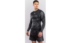 Venum Midnight Fury Long Sleeve Rashguard - Black/Grey/Silver