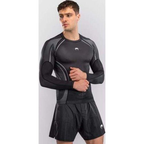 Venum Stealth Long Sleeve Rashguard - Black/White