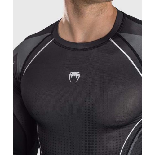 Marškinėliai Venum Stealth Rashguard ilgomis rankovėmis, juodi/balti