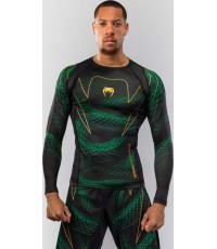 Kompresiniai marškinėliai Venum Matupa Long Sleeve Rashguard – juoda/žalia/auksinė