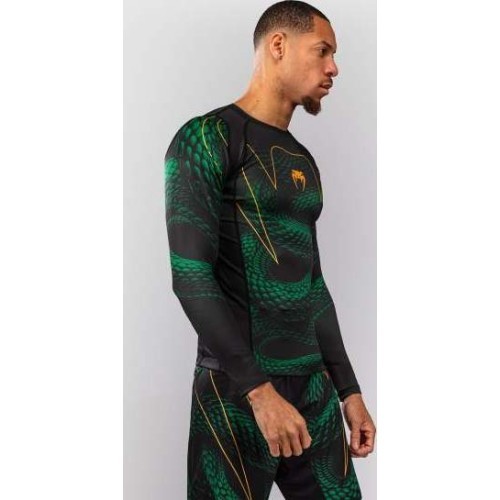 Venum Matupa Long Sleeve Rashguard - Black/Green/Gold