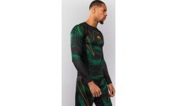 Kompresiniai marškinėliai Venum Matupa Long Sleeve Rashguard – juoda/žalia/auksinė
