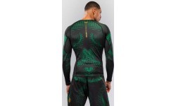 Kompresiniai marškinėliai Venum Matupa Long Sleeve Rashguard – juoda/žalia/auksinė