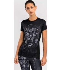 Venum Tiger Dry Tech moteriški marškinėliai, juoda/sidabrinė