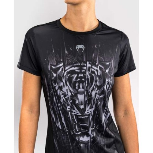 Женская футболка Venum Tiger Dry Tech, черный/серебристый