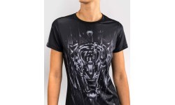 Venum Tiger Dry Tech moteriški marškinėliai, juoda/sidabrinė