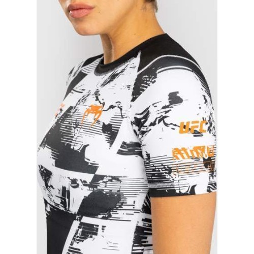 Women’s UFC Zenith by Venum White Authentic Fight Week Performance Short Sleeve Rashguard