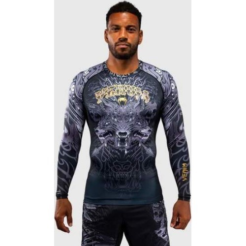 Рашгард Venum Wolf Atak с длинным рукавом – чёрный/серый