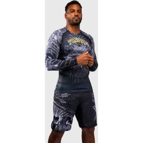 Venum Wolf Atak Long Sleeve Rashguard - Black/Grey