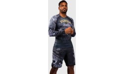 Venum Wolf Atak ilgomis rankovėmis rashguard marškinėliai – juoda/pilka