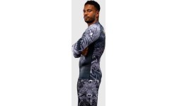 Venum Wolf Atak ilgomis rankovėmis rashguard marškinėliai – juoda/pilka