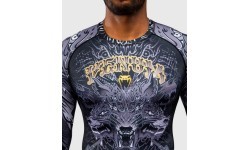 Venum Wolf Atak ilgomis rankovėmis rashguard marškinėliai – juoda/pilka