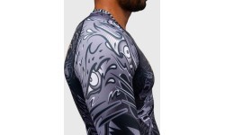Venum Wolf Atak ilgomis rankovėmis rashguard marškinėliai – juoda/pilka