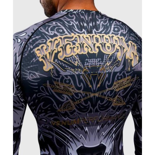 Venum Wolf Atak ilgomis rankovėmis rashguard marškinėliai – juoda/pilka