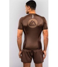 Venum x Roger Gracie Academy trumparankoviai marškinėliai (rashguard) - tamsiai ruda