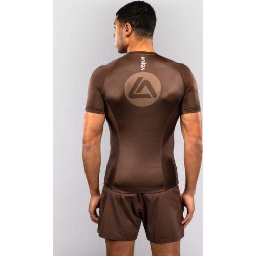Venum x Roger Gracie Academy Short Sleeve Rashguard - Dark Brown