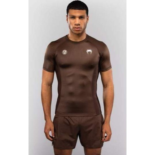Venum x Roger Gracie Academy Short Sleeve Rashguard - Dark Brown