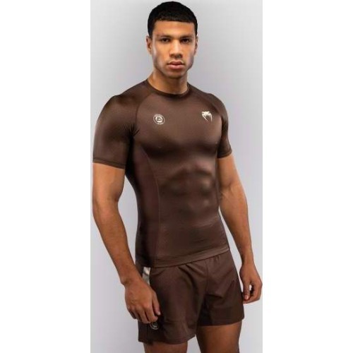 Venum x Roger Gracie Academy Short Sleeve Rashguard - Dark Brown