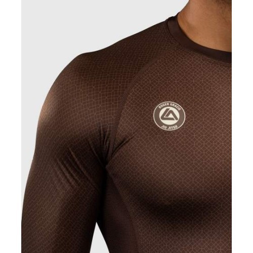 Venum x Roger Gracie Academy ilgomis rankovėmis rashguard – tamsiai rudas